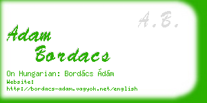 adam bordacs business card
